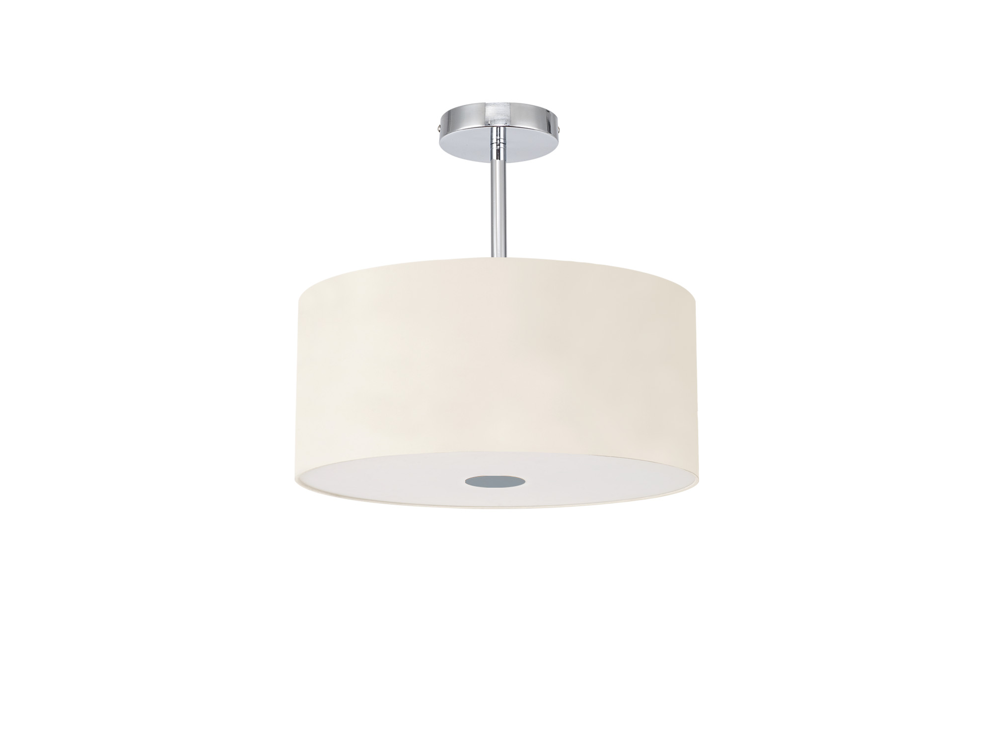 Baymont 40cm Semi Flush 1 Light Polished Chrome, Ivory Pearl, Frosted Diffuser DK0095  Deco Baymont